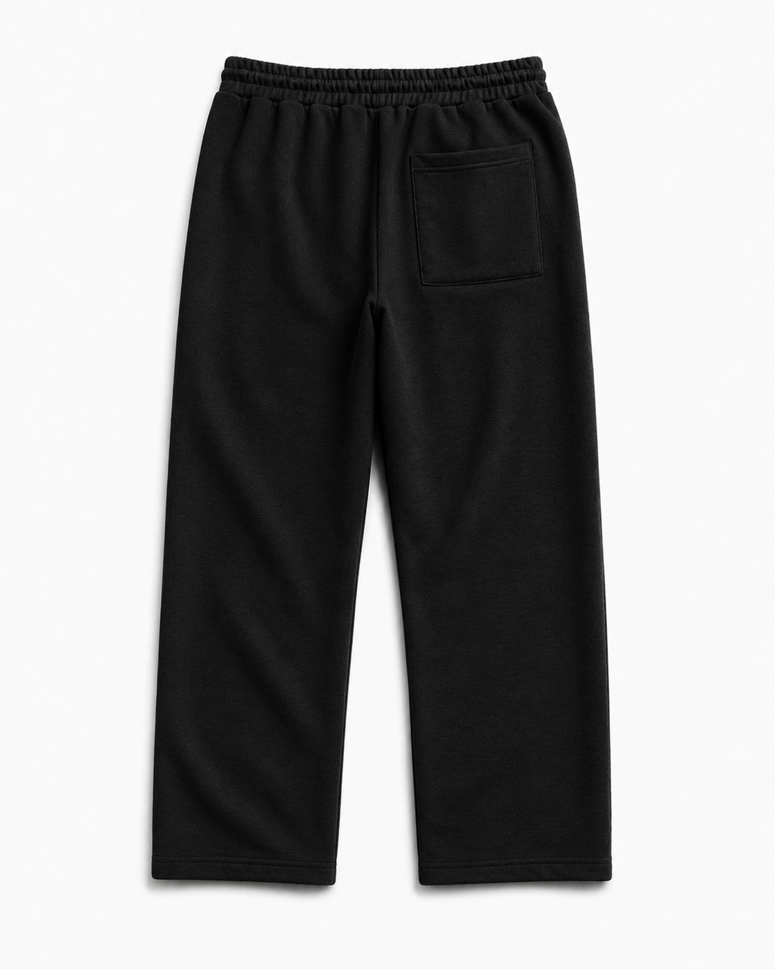 Cotton Terry Sweatpants Black - Flat Back