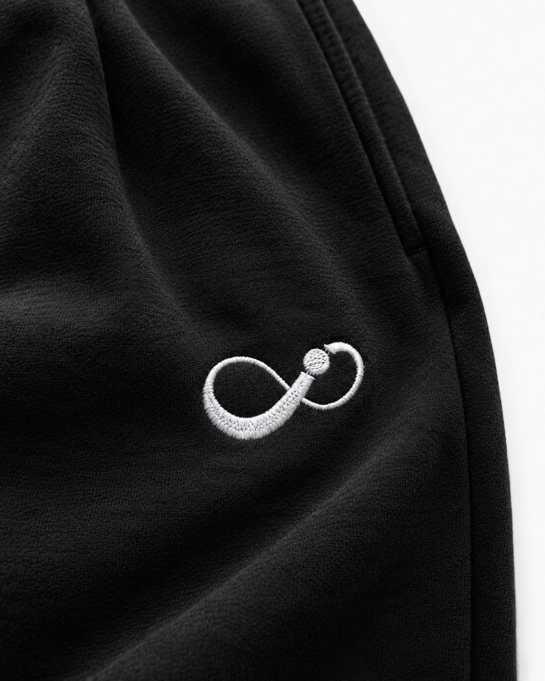 Cotton Terry Sweatpants Black - Detail
