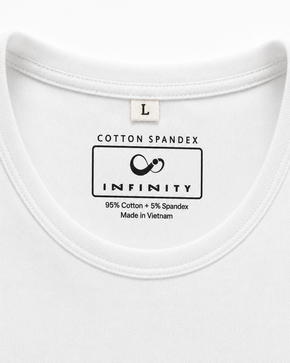 Essential Cotton Stretch Tank Top White - Label