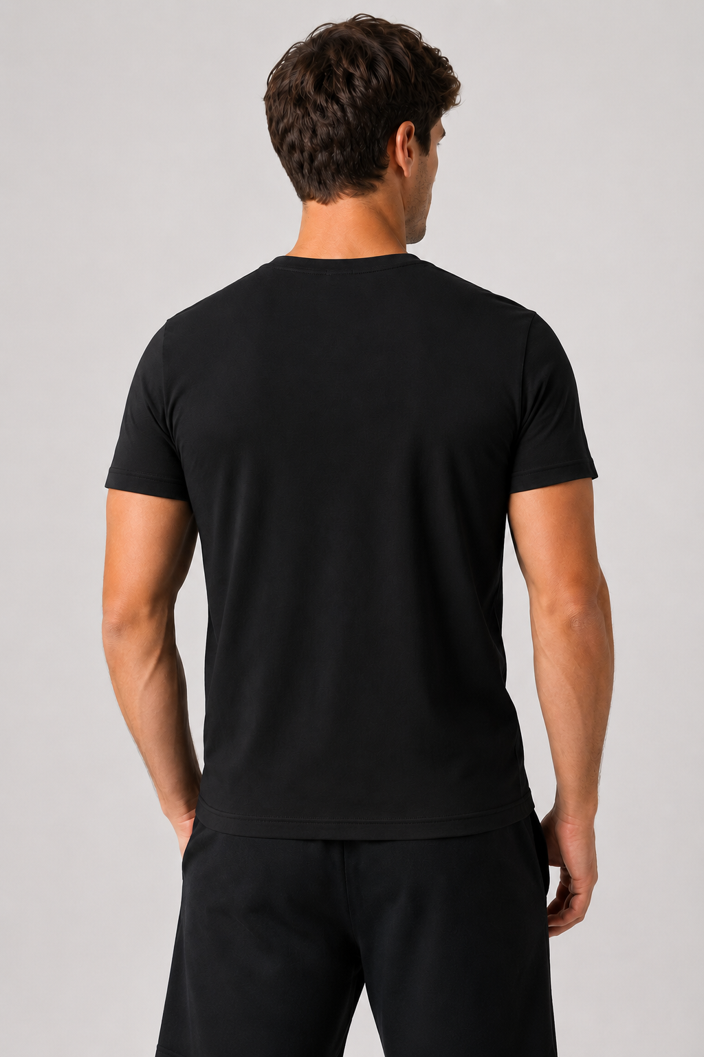 Essential Cotton Stretch T-Shirt - Black
