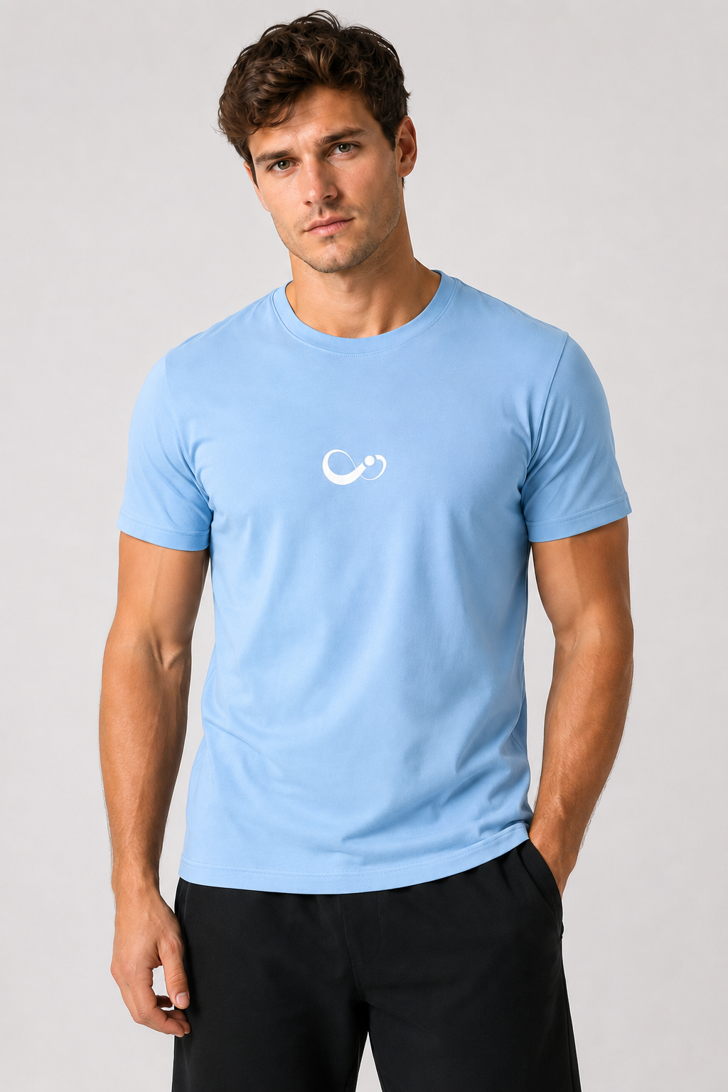 Essential Cotton Stretch T-Shirt - Sky Blue