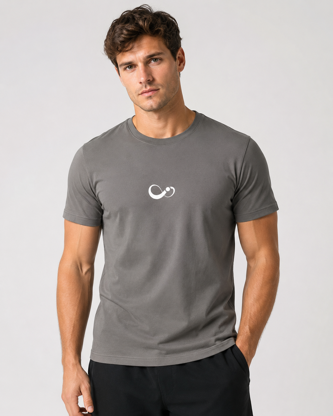 Essential Cotton Stretch T-Shirt - Grey