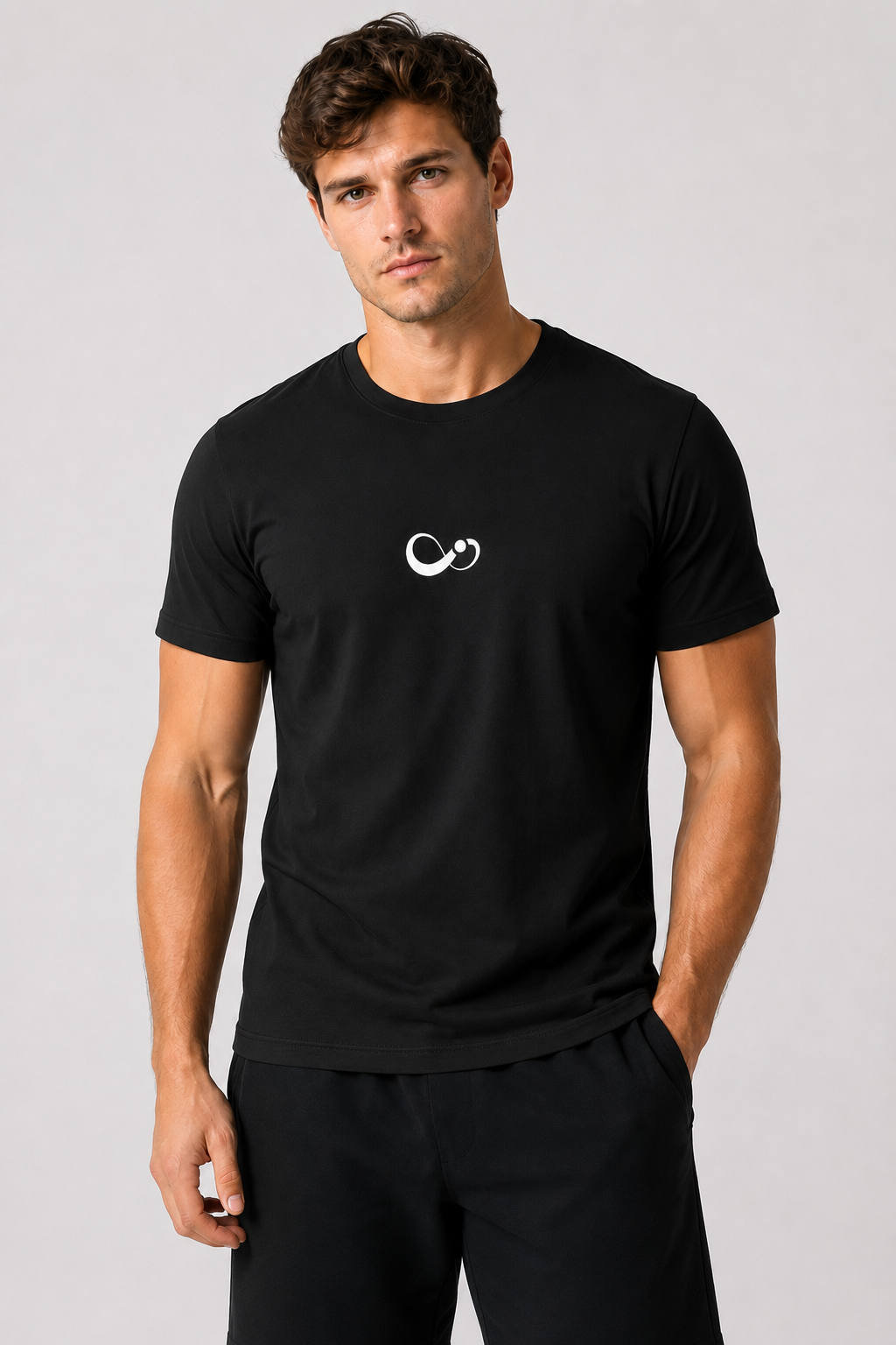 Essential Cotton Stretch T-Shirt - Black
