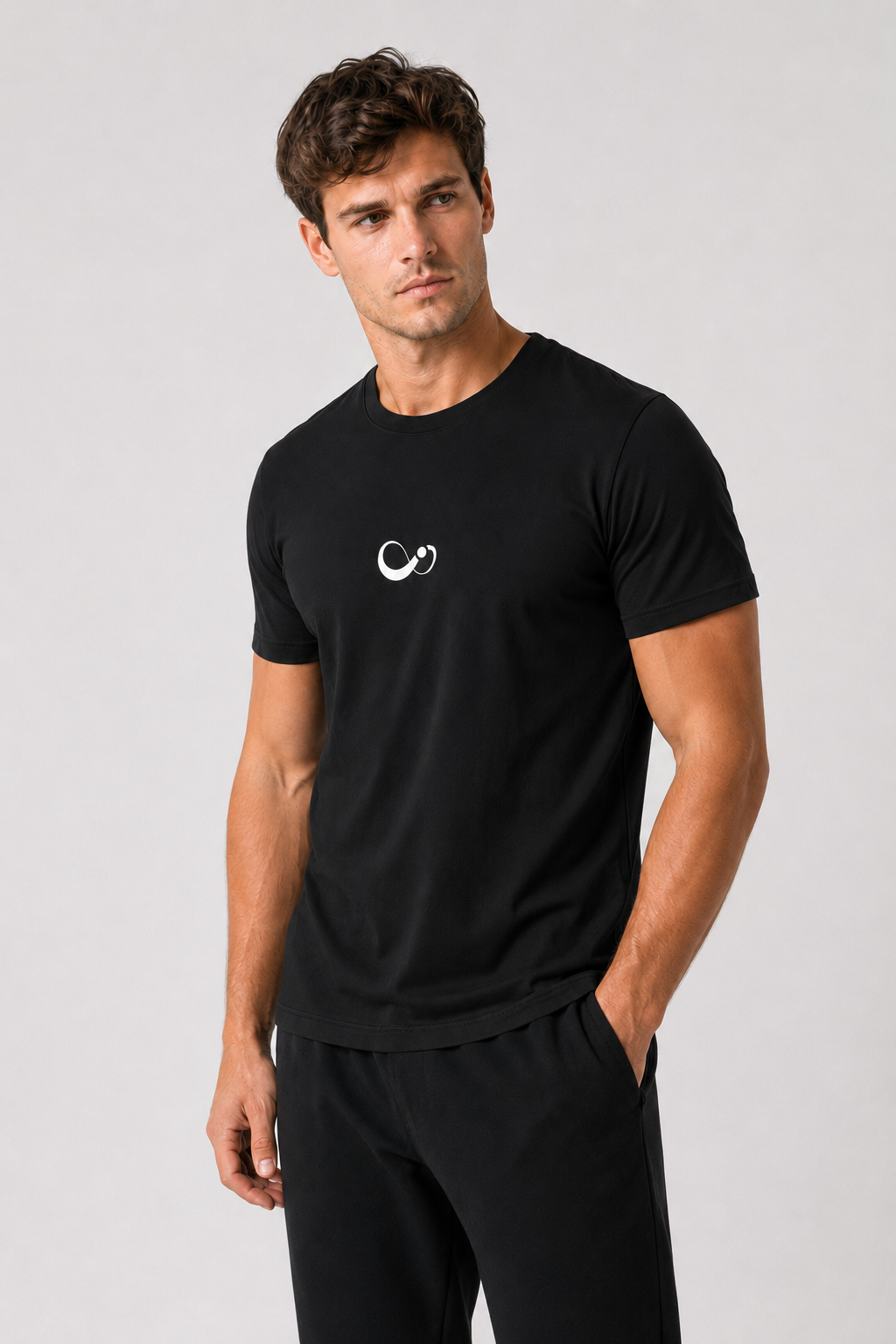 Essential Cotton Stretch T-Shirt - Black